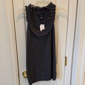 Banana Republic Dark Gray Ruffle Tank Top